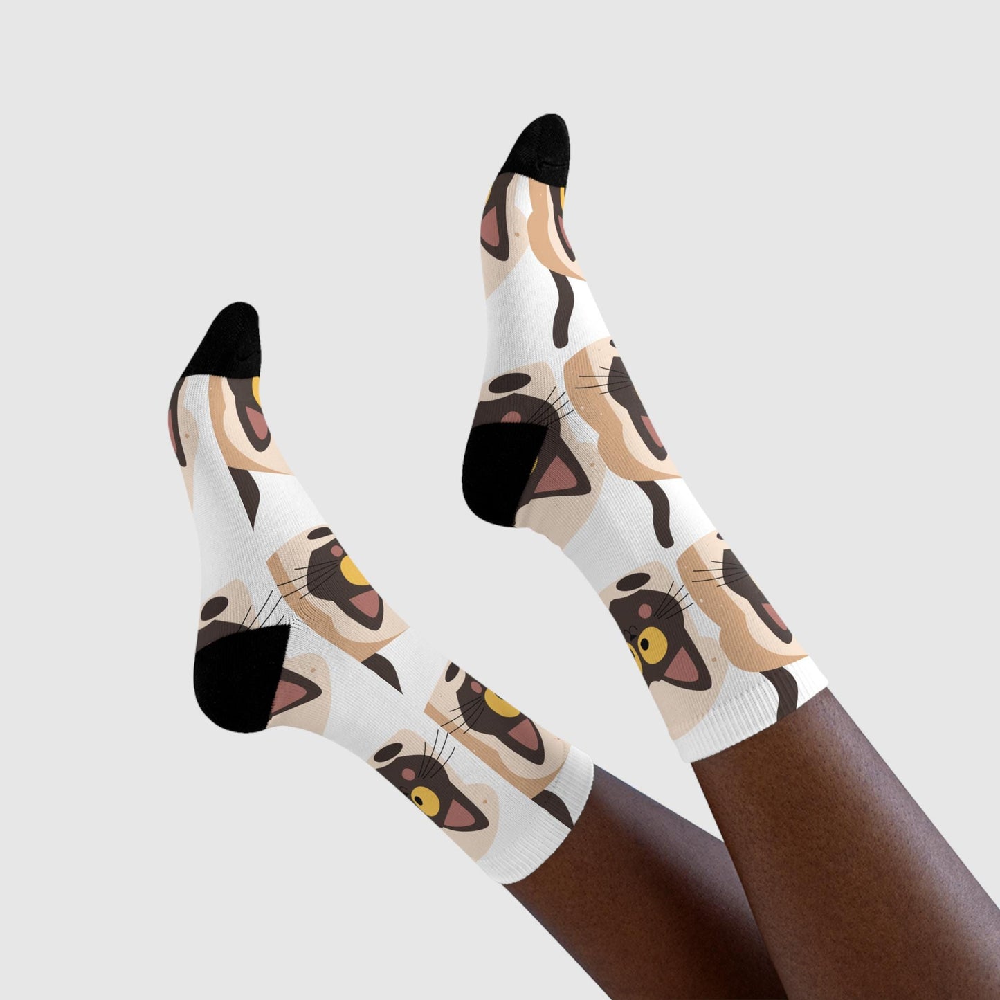 Chaussettes « Bread Cat » – crew imprimées chat mignon, cadeau cat lovers
