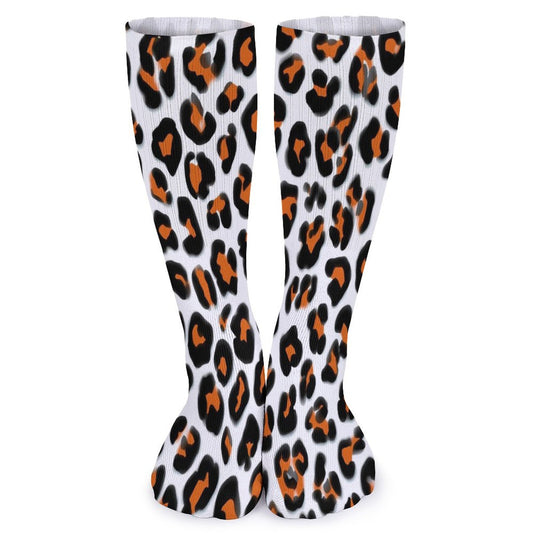 Chaussettes montantes motif léopard – respirantes & confort mollets – impression all-over | Big Smiles
