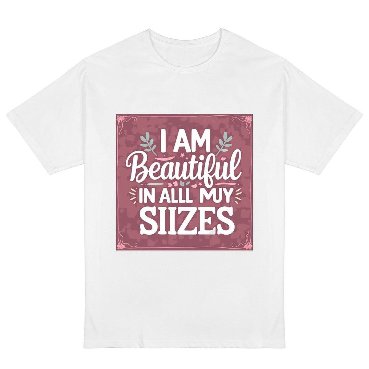 Camiseta burdeos para mujer «Soy guapa en todas mis tallas»: algodón de 190 g, impresión DTG HD, tallas S a 6XL.