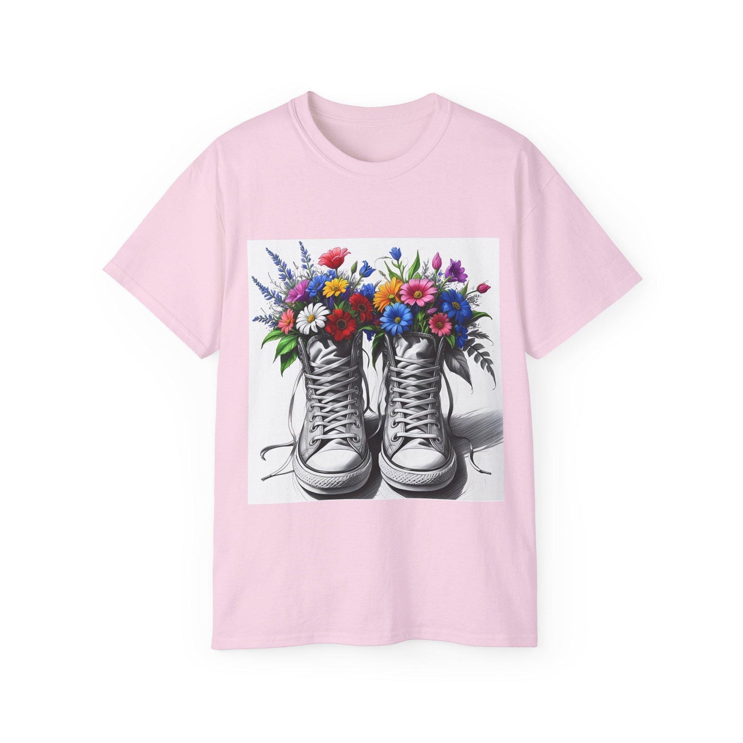 Camiseta unisex con estampado floral - Algodón ultrafino, diseño floral vintage, tallas S a 5XL