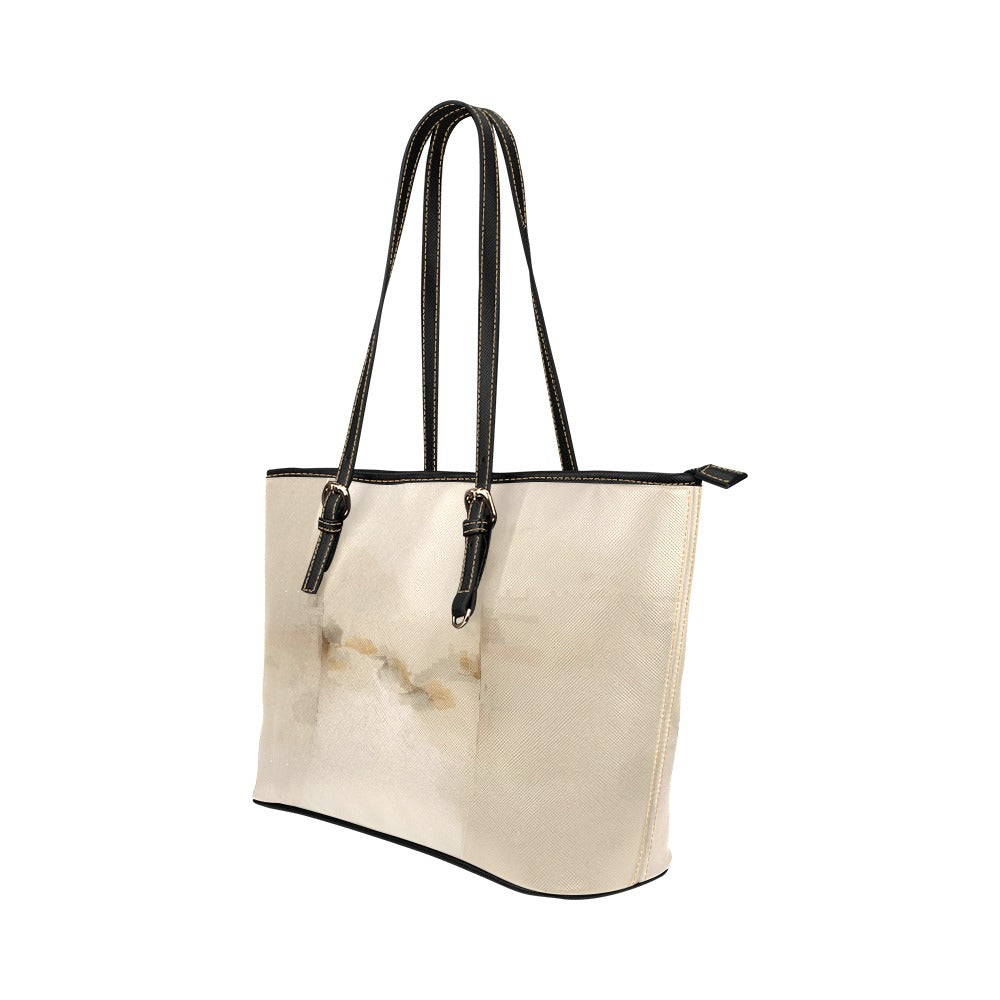 Sac cabas en cuir vegan beige – Élégance naturelle et design minimaliste - Big Smiles All Sizes