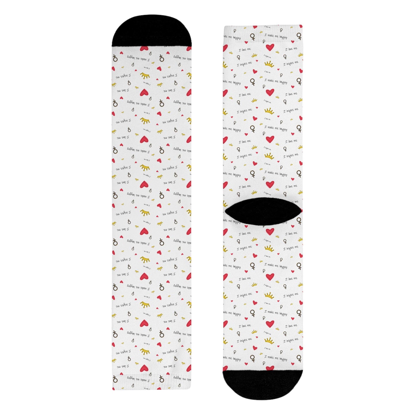 Chaussettes « Happy Hearts » – crew sublimées, motif mignon, confort quotidien