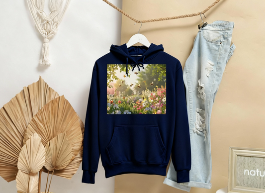 Tailles XS–5XL Sweat à Capuche Floral Unisexe | Hoodie Jardin Papillons | Sweat Campus Douillet | Cadeau Amoureux de la Nature |